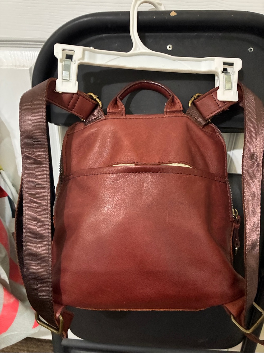 Chestnut Leather Backpack - Picture 2 of 4